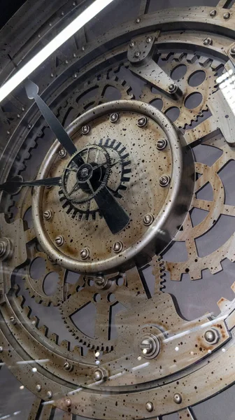 Detail Retro Alte Konzeptuhr Teile Der Vintage Uhr — Stockfoto