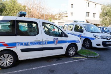 Bordeaux, Aquitaine France - 01 18 2021: Fransız belediyesinde polis belediyesi anlamına geliyor.