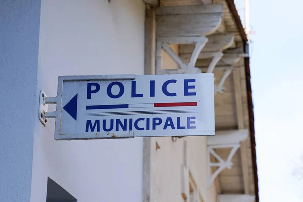 Bordeaux Aquitaine France 2021 Поліцейський Муніципальний Логотип Білий Червоний Текстовим — стокове фото