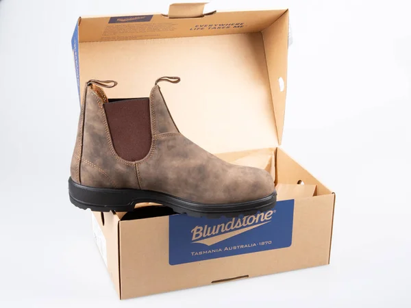 Bordeaux Aquitaine France 2021 Blundstone Shoes Boot Box Australia Footwear — Stock Photo, Image