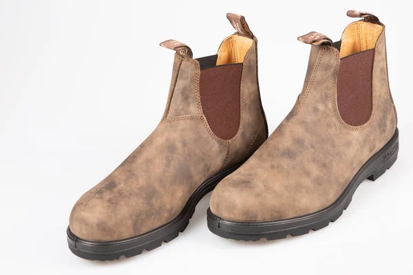 Bordeaux Aquitaine France 2021 Blundstone Schoeisel Nieuw Bruin Paar Schoenen — Stockfoto