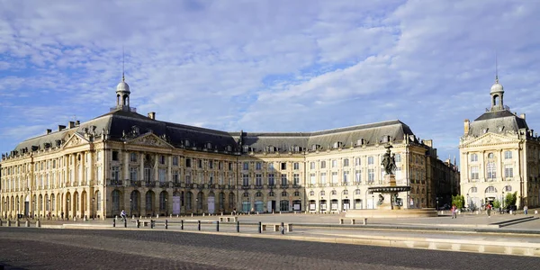 Place Bourse Panoramiczny Nabrzeża Ulicy Centrum Bordeaux Francja — Zdjęcie stockowe