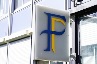 Bordeaux, Aquitaine France - 02 20 2021: ofis inşaatı için kamu metin f logo ajansı vergilerini finanse eder