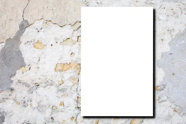 realistic closed book journal or magazine cover mockup with sheet of A4 Blank front or cover page template for catalog brochure design in old used concrete cement wall