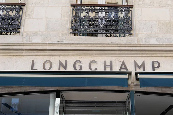 Bordeaux Aquitaine France 2021 Логотип Longchamp Текст Надписи Стене Магазин — стоковое фото