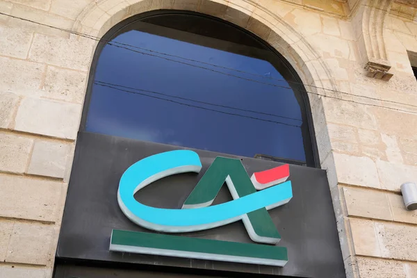 Burdeos Aquitania Francia 2021 Credit Agricole Brand Office Logo Text — Foto de Stock