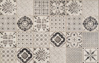 seramik kahverengi Mozaik Portekiz desenli azulejo desenli baskı dekor arka planı