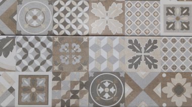 Taş duvar kiremit arka plan vintage Azulejo yama işi