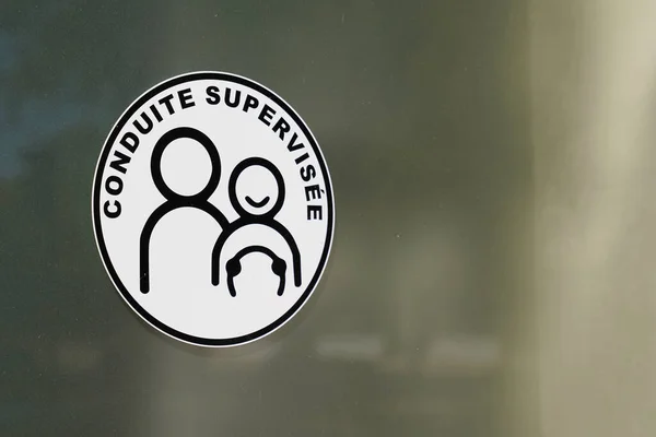 Bordeaux Aquitaine Frankrike 2021 Conduite Supervisee Logo Och Textskylt Fransk — Stockfoto