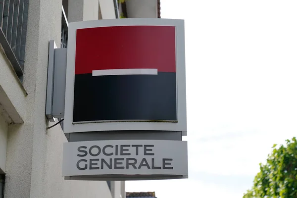 Bordeaux Aquitaine Frankrig 2021 Societe Generale Logo Tekst Fransk Bank - Stock-foto