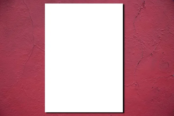 Mock Leeg Vel Wit Blanco Papier Gipsplaat Muur Achtergrond — Stockfoto