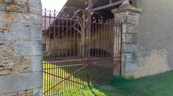 Portal Metálico Clássico Velho Aço Enferrujado Vintage Metal Aço Casa — Fotografia de Stock