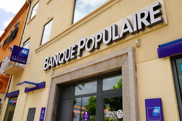 Burdeos Aquitania Francia 2021 Banque Populaire Office Sign Text Brand — Foto de Stock