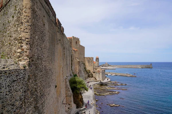 Collioure Cidade França Palácio Muralhas Castelo Real Com Vista Para — Fotografia de Stock