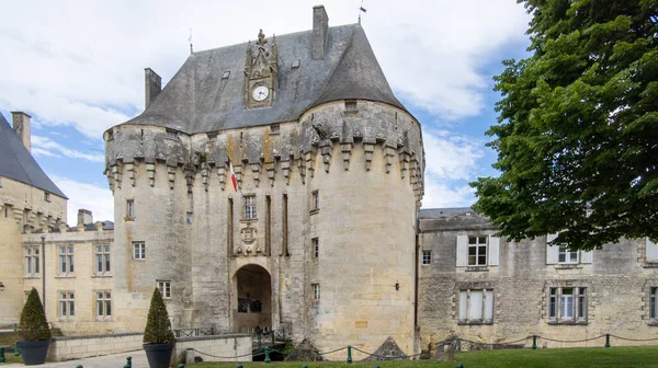 Castelo Medieval Histórico Jonzac Charente Marítimo Sudoeste França — Fotografia de Stock