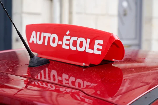 Autoescuela Significa Auto Ecole Texto Francés Escribir Sobre Educación Aprendizaje — Foto de Stock