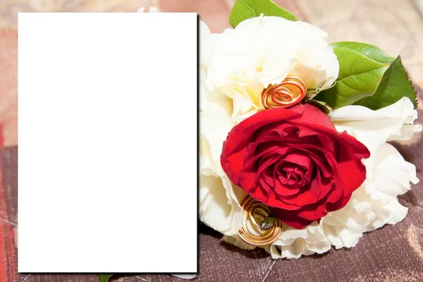 Wedding Birthday Mock Scene White Blank Paper Sheet Greeting Card — Stock Photo, Image