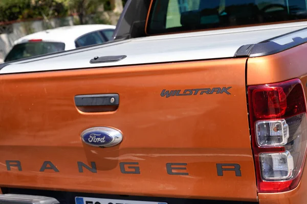 Bordeaux Aquitaine Francie 2021 Ford Ranger Logo Značky Wildtrack Text — Stock fotografie
