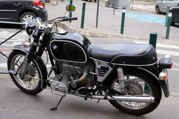 Bordeaux Akwitania Francja 2021 Bmw Motocykl Czarny Stary Vintage Logo — Zdjęcie stockowe