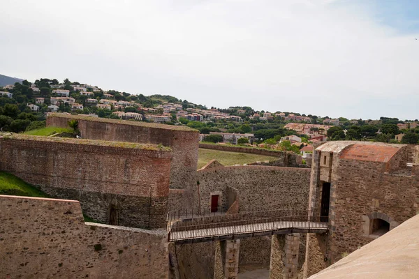 Collioure Francia Vista Desde Las Murallas Interiores Del Castillo Francés —  Fotos de Stock