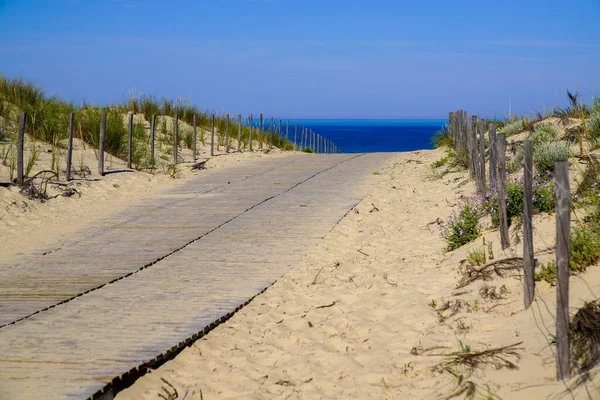 Gateway Wooden Access Beach Helping Disabled Porge Beach France — Stock Photo, Image