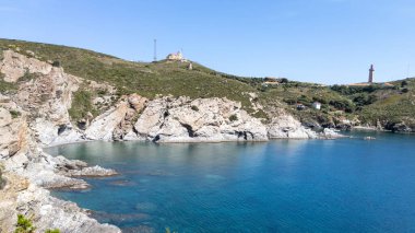 Fransız Occitanie Güney Fransa, Port-Vendres 'teki Anse de Paulilles' in gizli körfez sitesi.