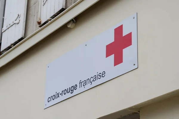 Toulouse Occitanie Franciaország 2021 Croix Rouge Francaise Logó Márka Szöveges — Stock Fotó