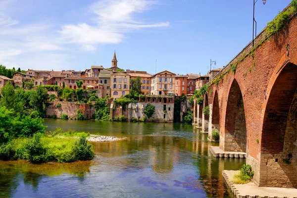 Albi Unesco Ciudad Puente Acceso Medieval Sobre Río Tarn — Foto de Stock