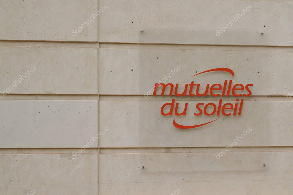 Toulouse , ocitanie France  - 06 25 2021 : Mutuelle du soleil text brand logo and sign front of building agency insurance office of French mutual