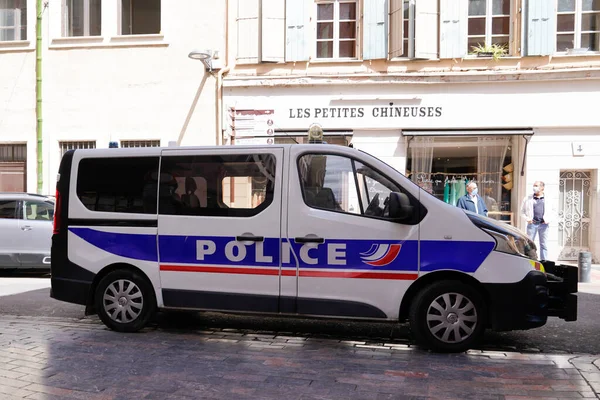 Sete Ocitanie France 2021 Полицейский Французский Наклейками Логотипа Надпись Текст — стоковое фото