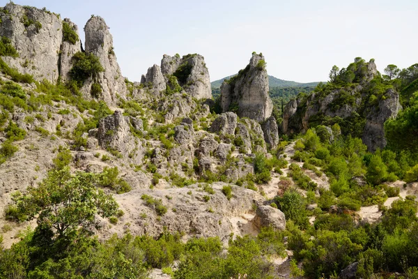 Камни Скальные Пейзажи Скал Cirque Moureze Франции Стоковое Изображение