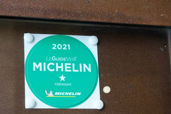 Albi Ocitanie França 2021 Michelin Guia Logotipo Vert Sinal Texto — Fotografia de Stock