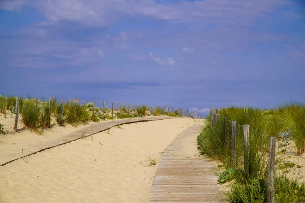 Pathway Wooden Access Beach South France Cap Ferret — Stock Photo, Image