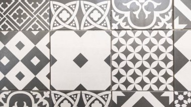 pattern floral Azulejo patchwork mosaic tile wallpaper vintage retro background geometric tiles