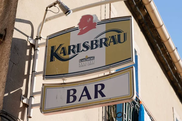 Bordeaux Aquitaine France 2021 Karlsbrau Beer Sign Text Logo German — Foto de Stock