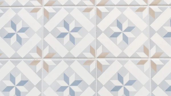 Stone Wall Tile Background Classic Floral Azulejo Patchwork — Zdjęcie stockowe