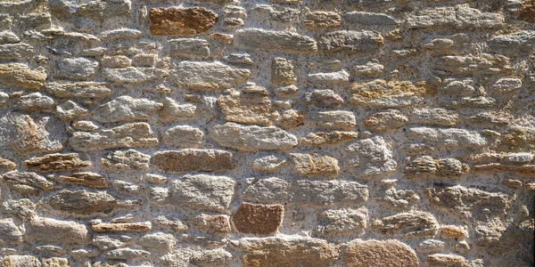 Hintergrund Stein Hände Gemacht Wand Mit Großen Kleinen Natursteinen — Stockfoto