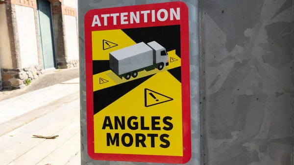 Rochelle Aquitaine France 2021 Angles Attention Morts Camions Autocollants Arrière — Photo