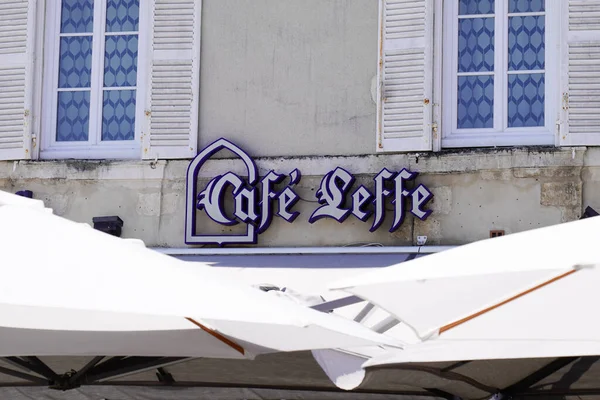 Rochelle Aquitania Francia 2021 Leffe Café Belga Muestra Texto Logotipo — Foto de Stock