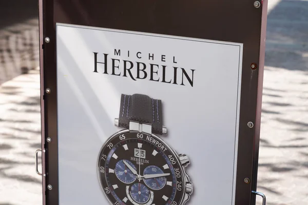 Toulouse Occitanie France 2021 Michel Herbelin French Brand Text Watch — стокове фото