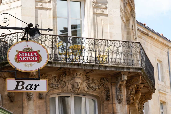 Burdeos Aquitania Francia 2021 Stella Artois Marca Cerveza Texto Logotipo —  Fotos de Stock
