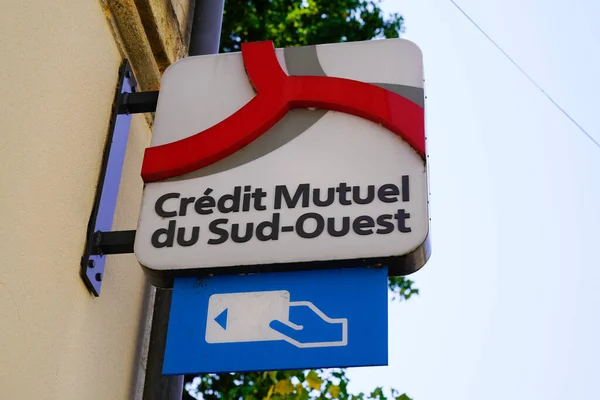 Bordeaux Aquitaine France 2021 Credit Mutuel Sud Ouest Sign Text — ストック写真