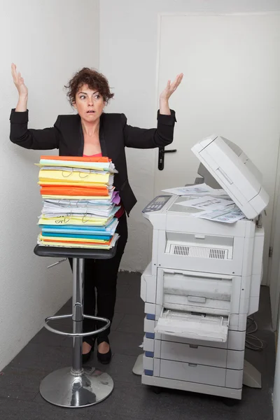 Women with the office printer