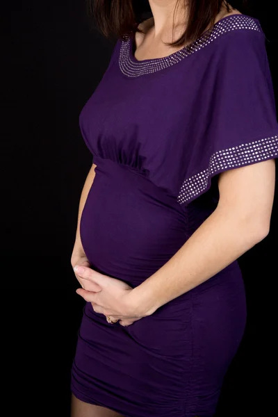 Zwangere vrouw met papa — Stockfoto