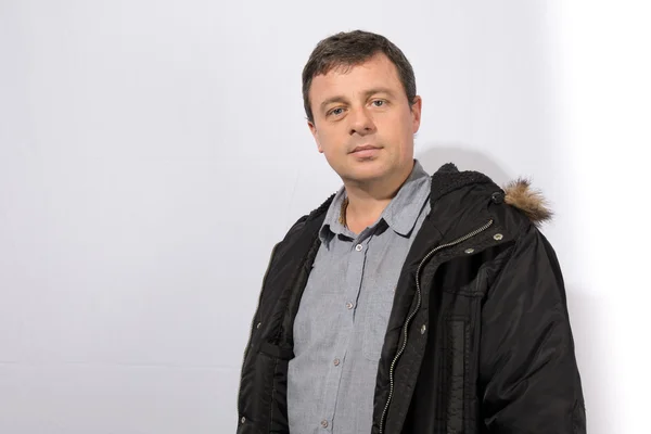 Man wearing a winter coat — Stock Photo, Image