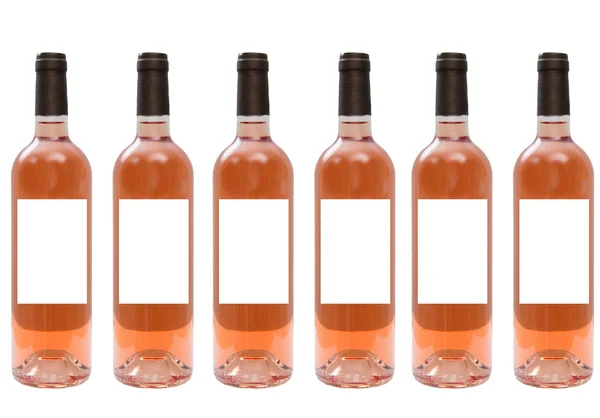 Vino rosato con etichette bianche — Foto Stock