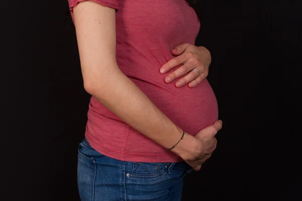 可爱的孕妇肚子 — 图库照片
