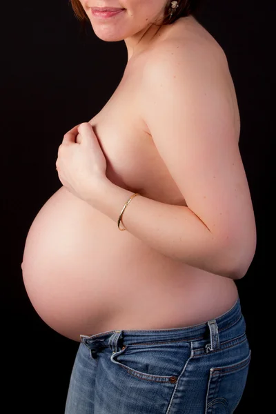 Lovely Nice Belly Pregnant Woman — Stok Foto