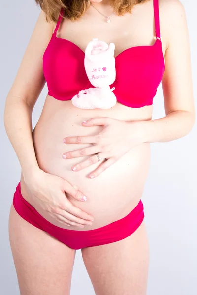 怀孕幸福的女人 — 图库照片