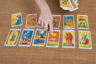 Draw tarot , A Clairvoyance equipment for fortunetelling clipart